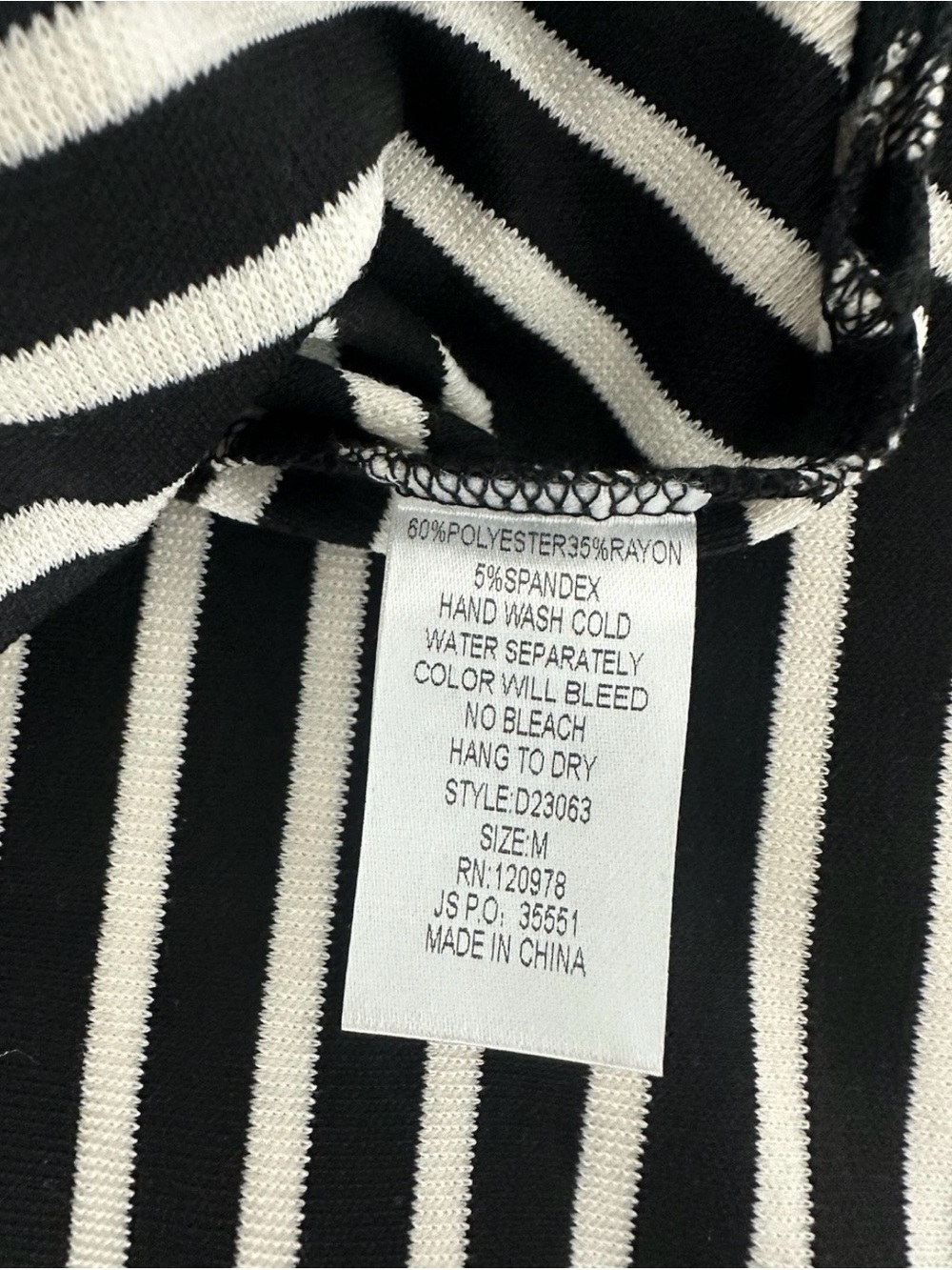 Women’s Entro Black & White Striped Sleeveless Midi Dress Stretch Knit Size M - Picture 5 of 6